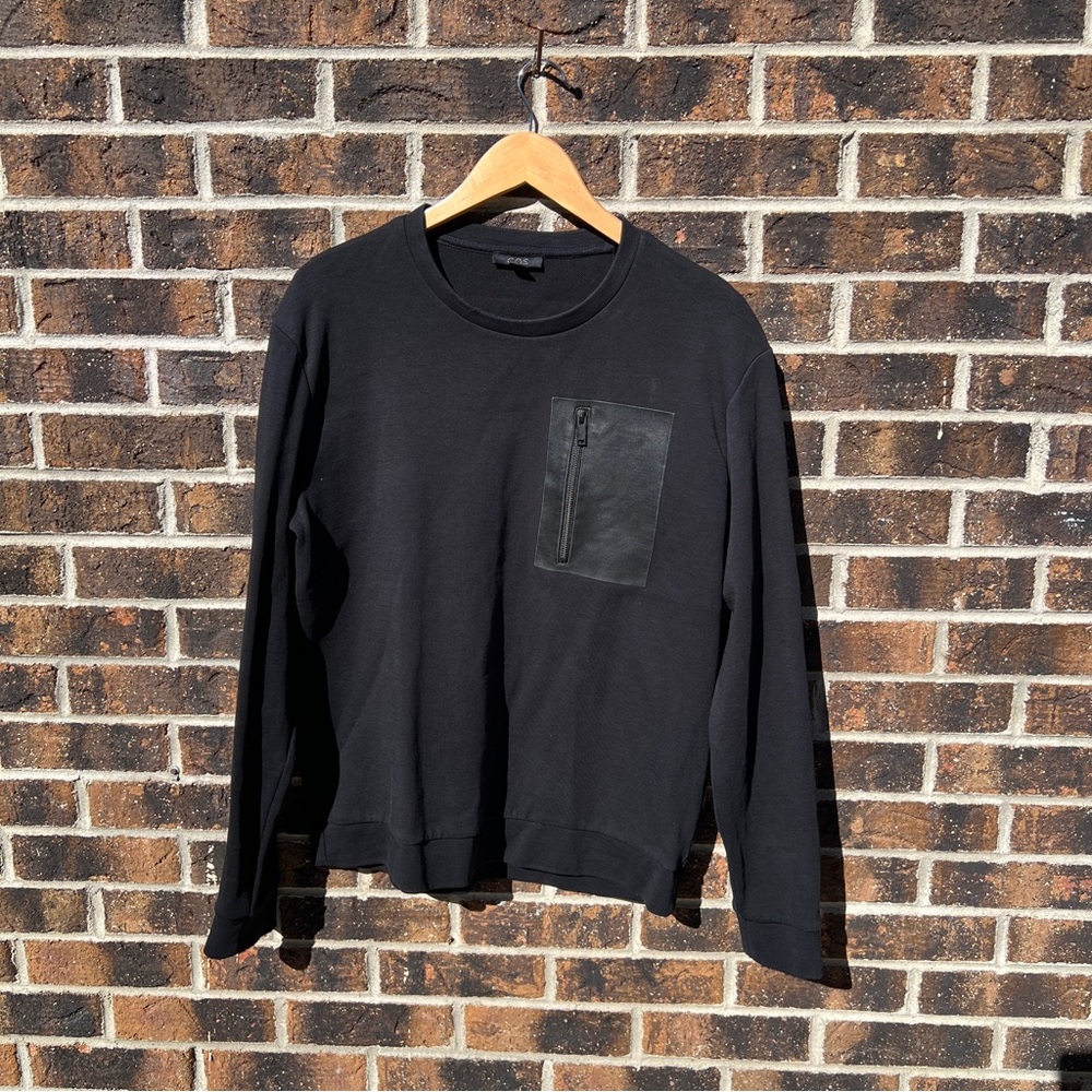 COS Black Ribbed Crewneck Top